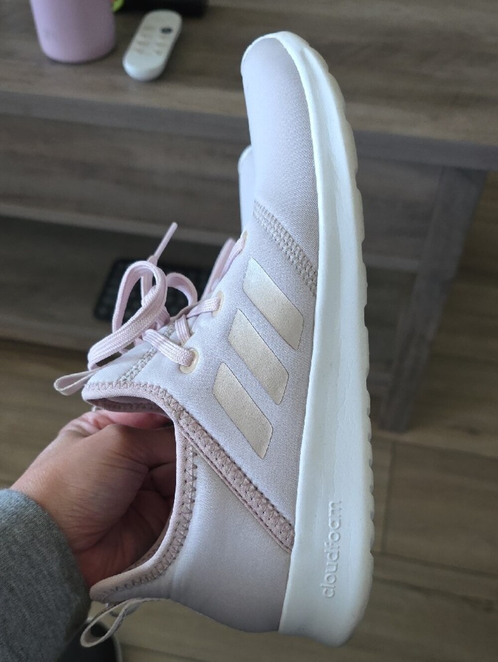 adidas Women’s Pale Pink Athletic Lace-Up Sneakers - Picture 3 of 5